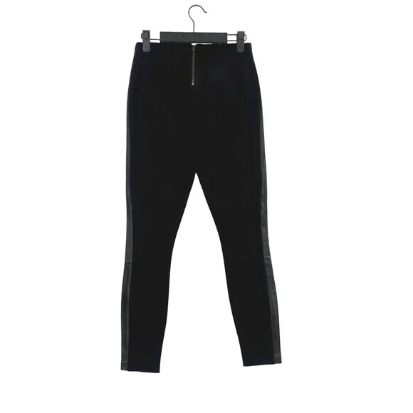 NWOT J. Crew Leather Trim Tuxedo Stripe Pixie Ponte Ankle Pants Legging 00 Black - Picture 6 of 15